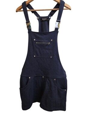 Glimms New York EUC Men's Heathered Navy Bib Overall Romper Zip Pocket Sz L